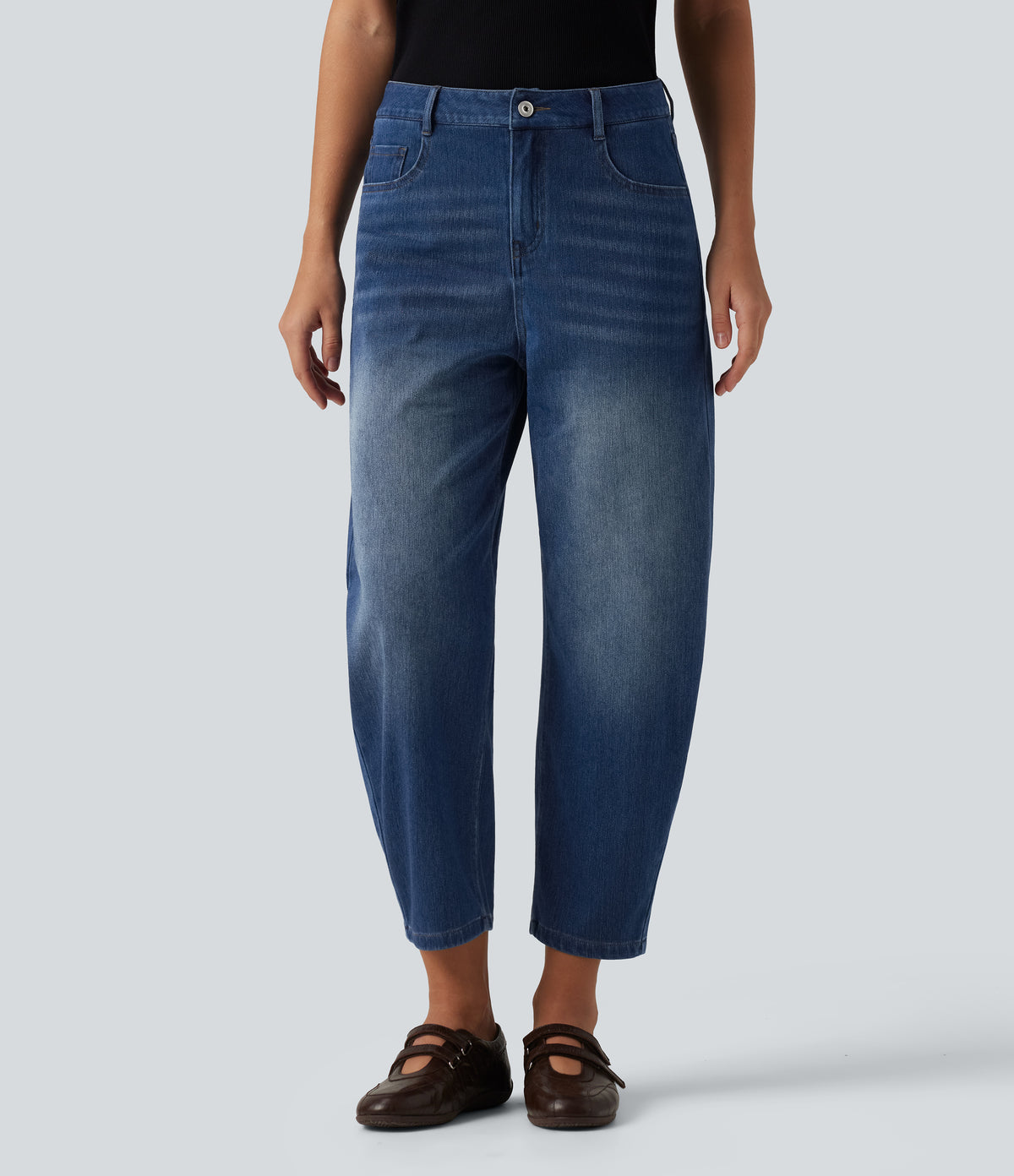Jeans barrel Azul oscuro