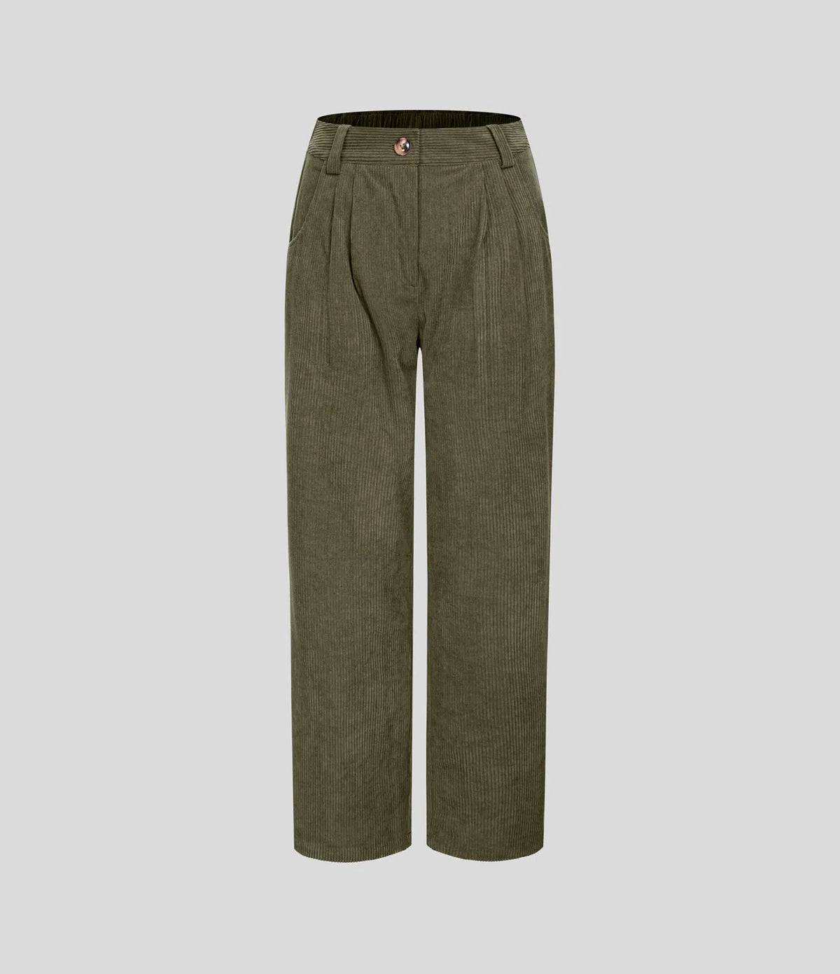 Pantalón de pana de tiro medio con bolsillos