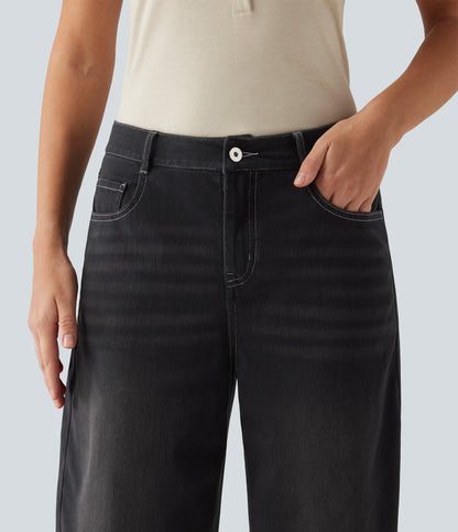 Jeans barrel Negro lavado