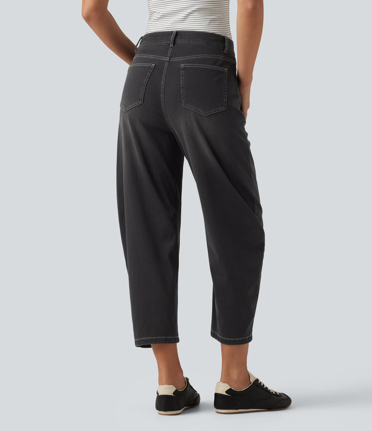 Jeans barrel Gris