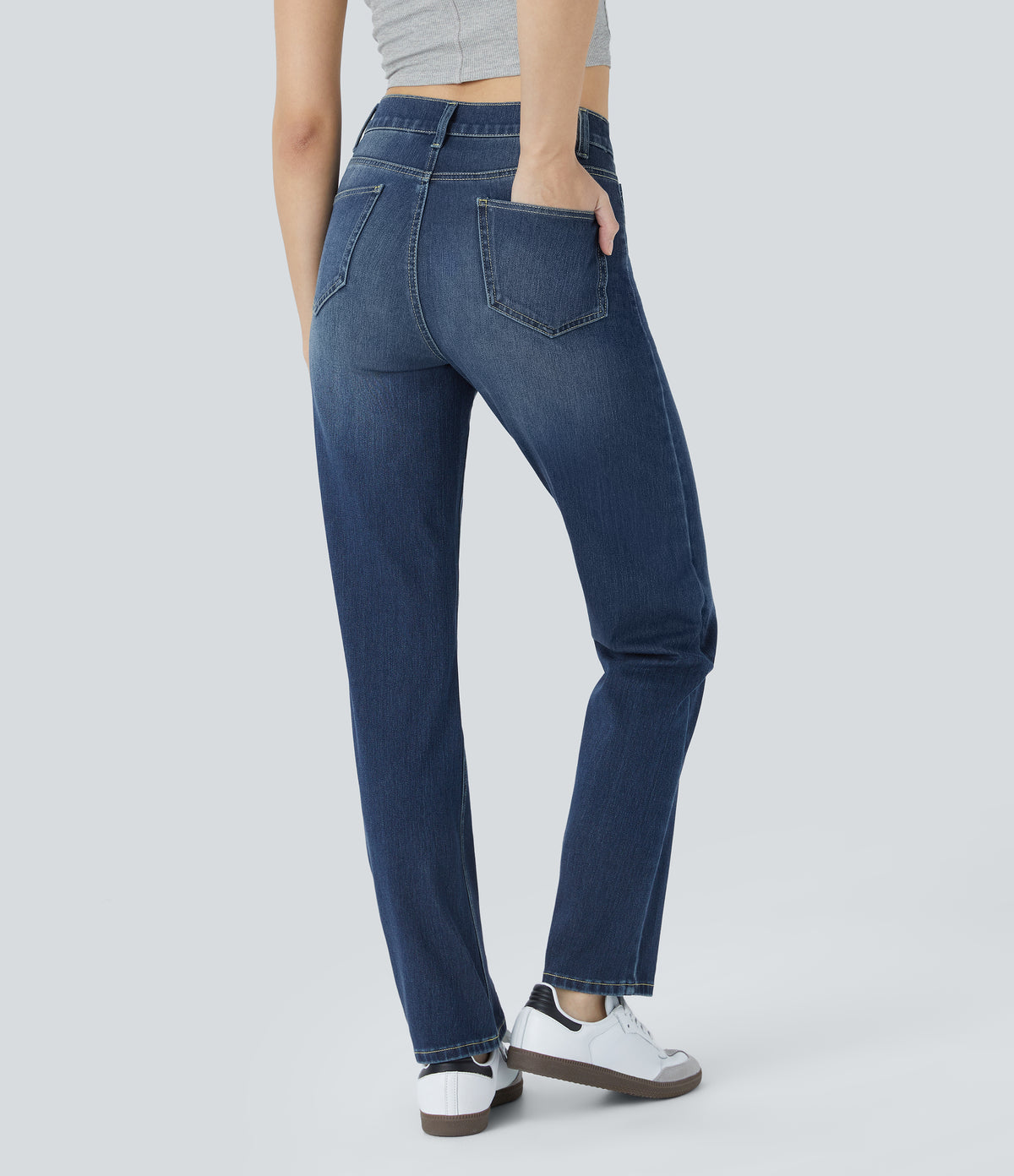 Denim azul oscuro desgastado