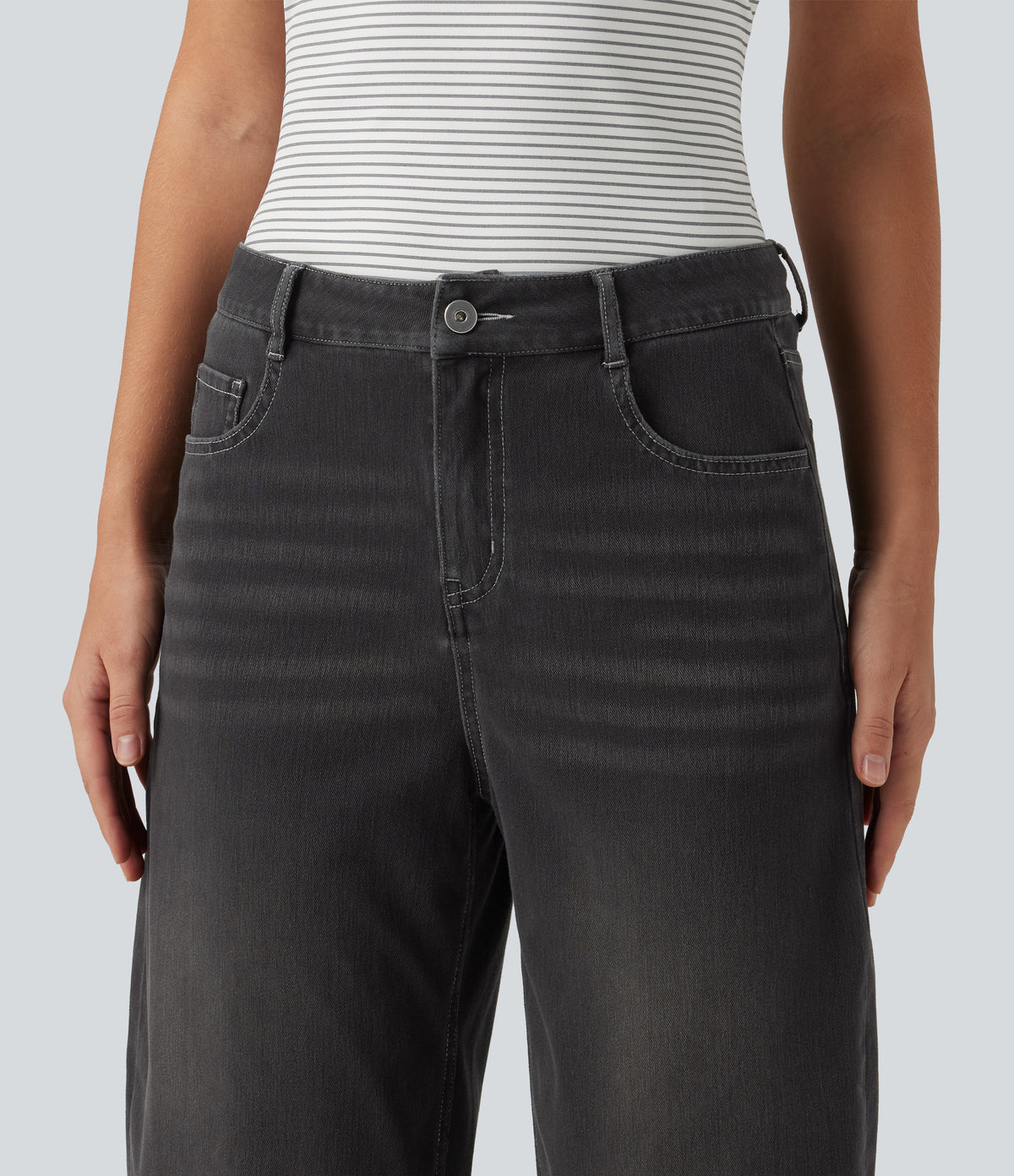 Jeans barrel Gris