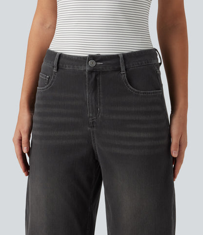 Jeans barrel Gris