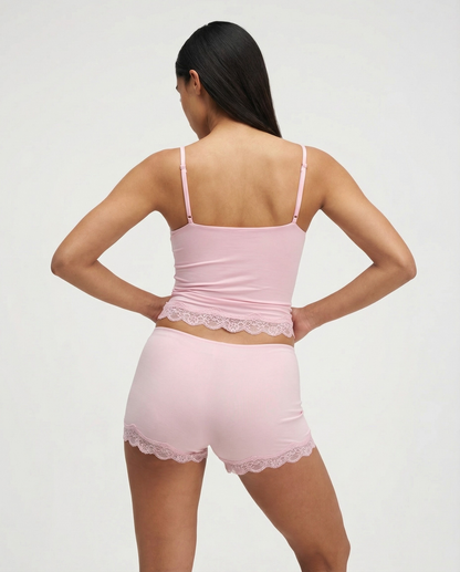 Conjunto de pijama corto de encaje