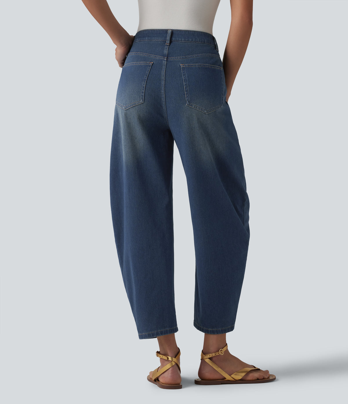 Jeans barrel Azul medio
