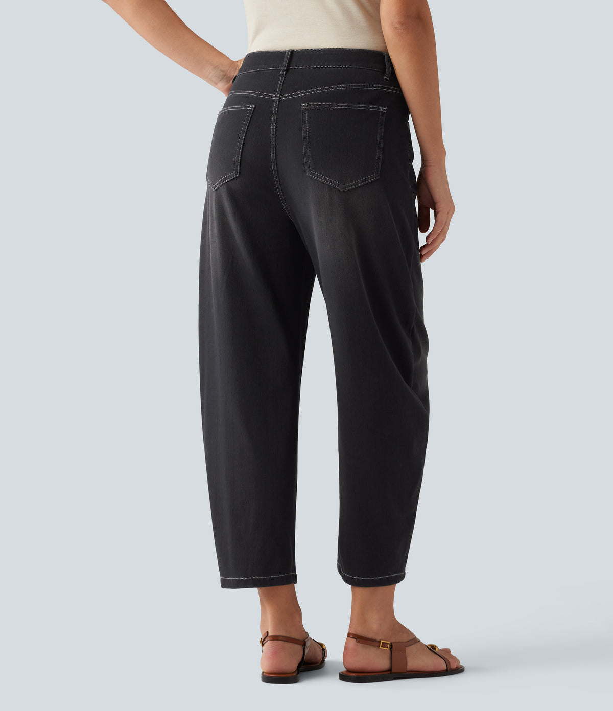 Jeans barrel Negro lavado