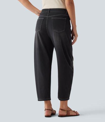 Jeans barrel Negro lavado