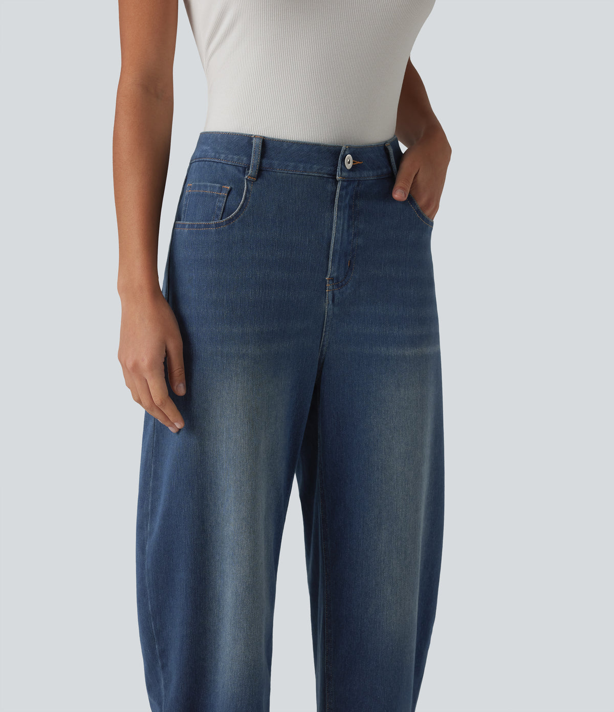 Jeans barrel Azul medio