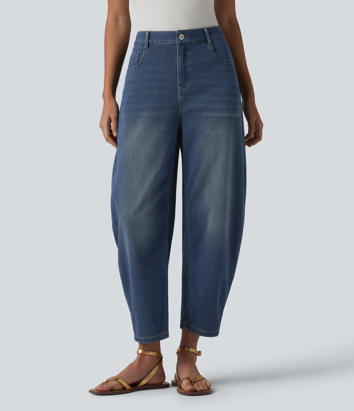 Jeans barrel Azul medio