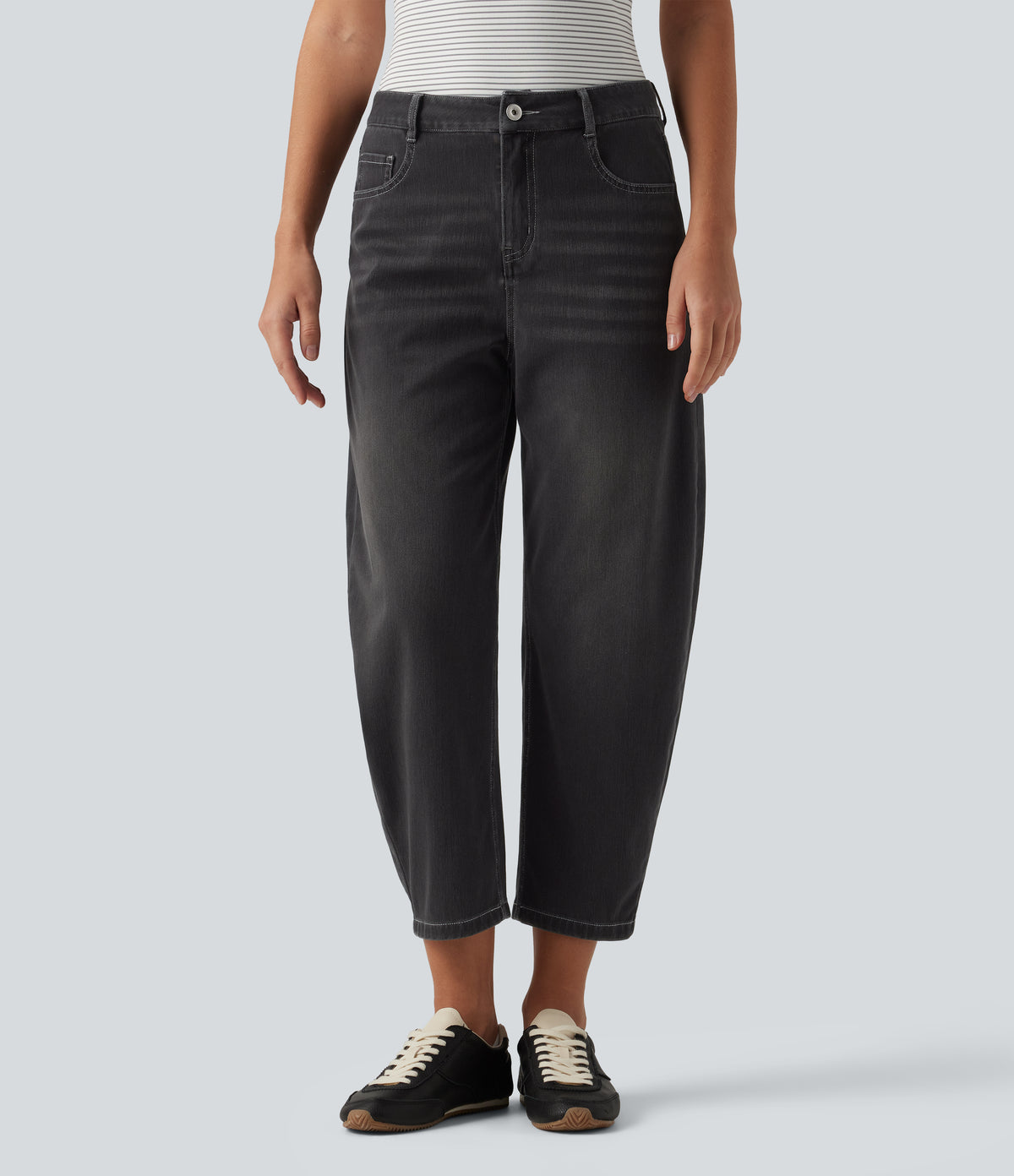 Jeans barrel Gris