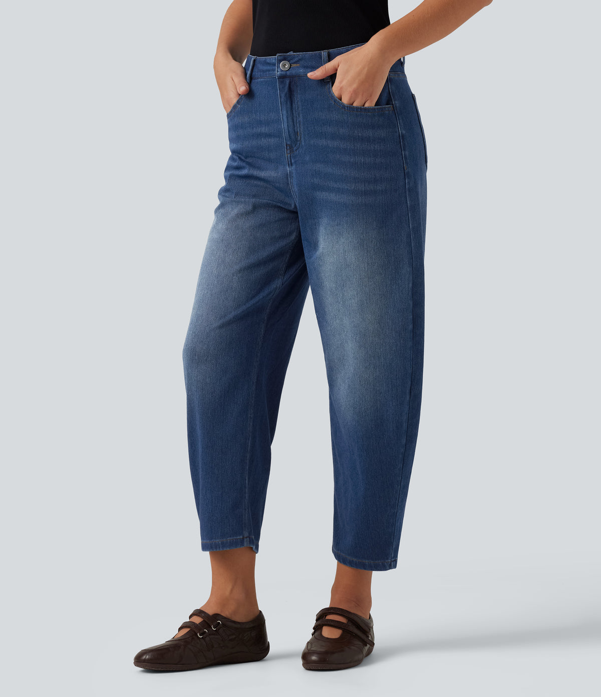 Jeans barrel Azul oscuro