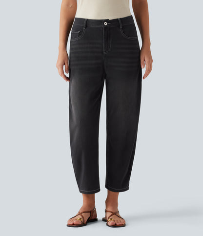 Jeans barrel Negro lavado
