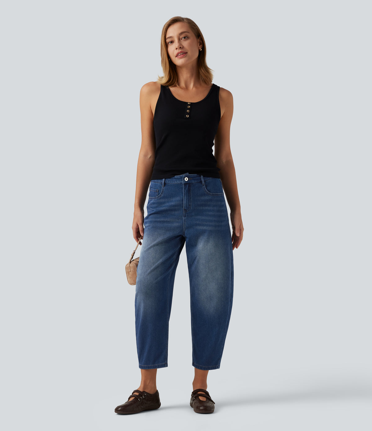 Jeans barrel Azul oscuro