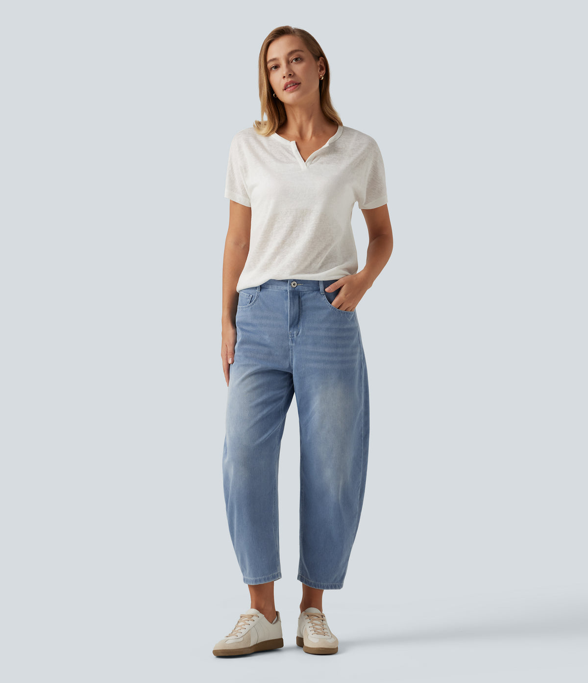 Jeans barrel Azul claro