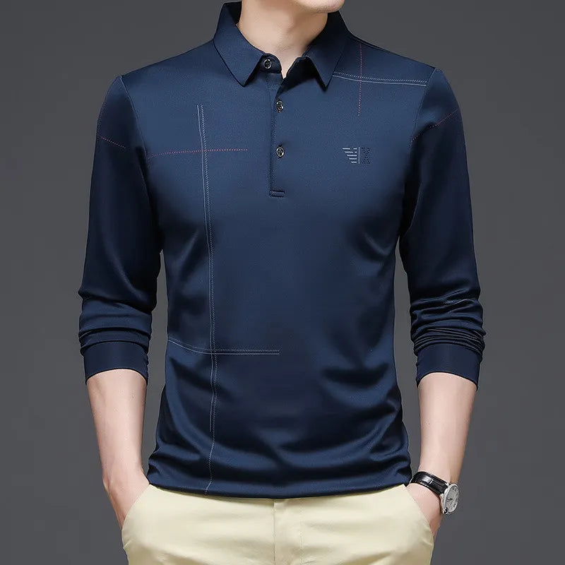 Camisa de manga larga azul marino