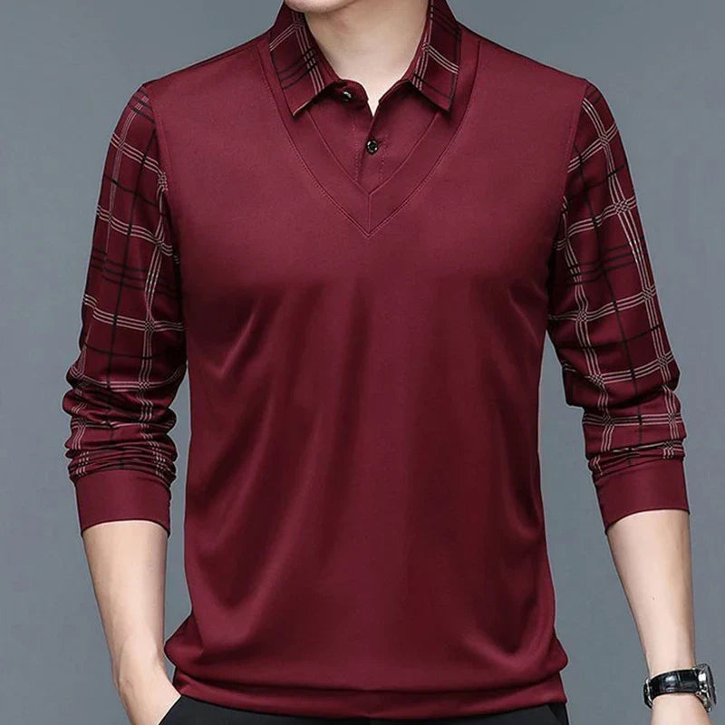 Camisa de manga larga negra con canesú