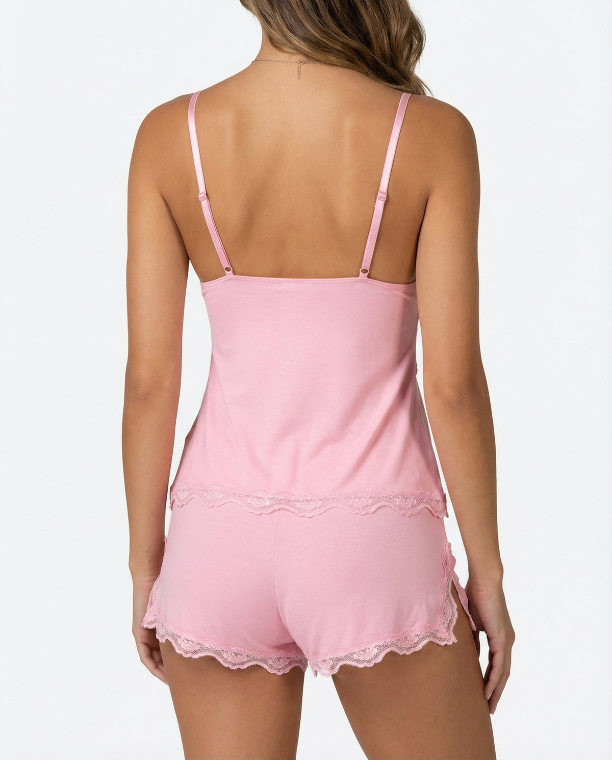 Conjunto de pijama corto de encaje
