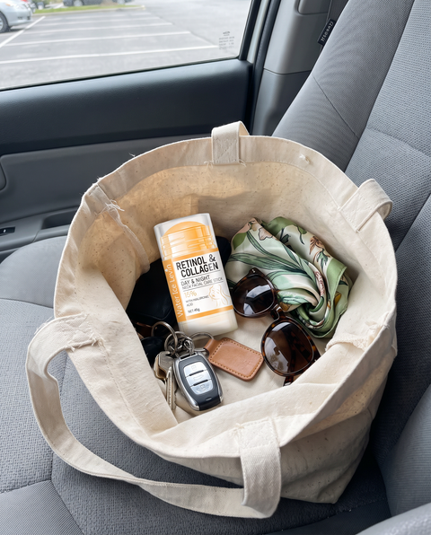The stick packed in a tote bag