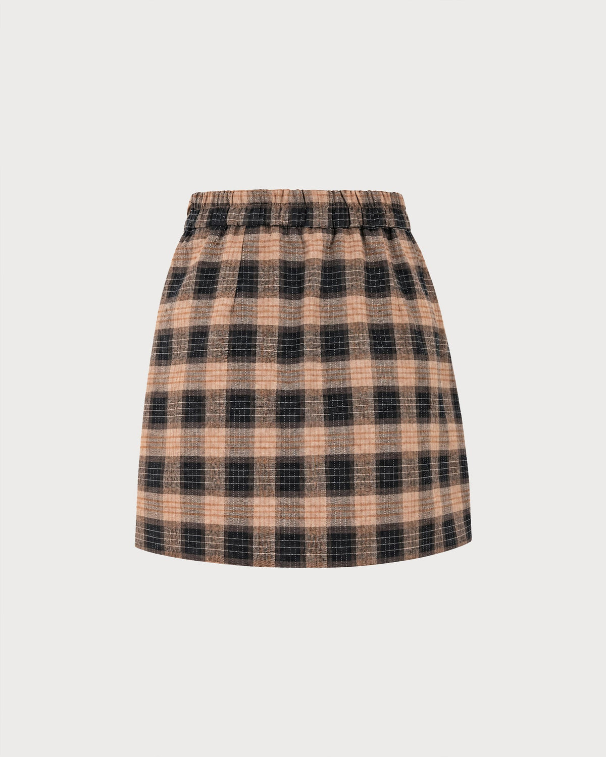 Falda mini de cuadros marrón